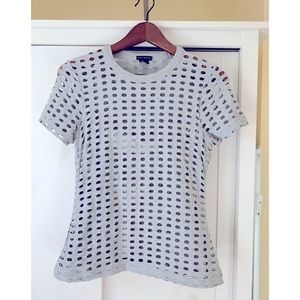 Mercer & Madison Grey Cut-out Jersey T-shirt